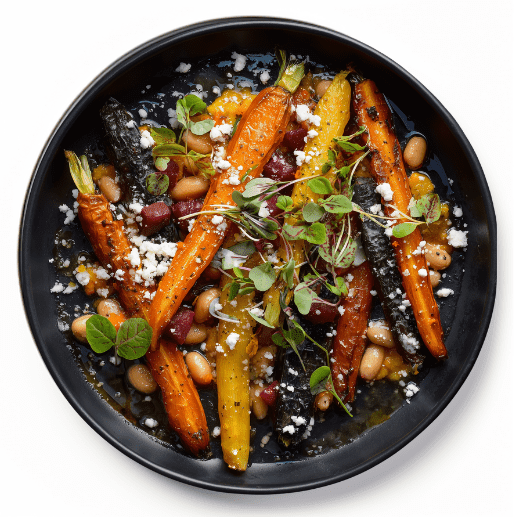 Glazed Carrots featuring White Bean Masala, Cilantro Chutney & Hot Honey (32 oz.)
