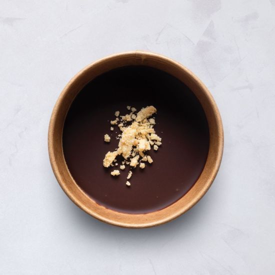 Caramel Cremeux with Shortbread Crumb